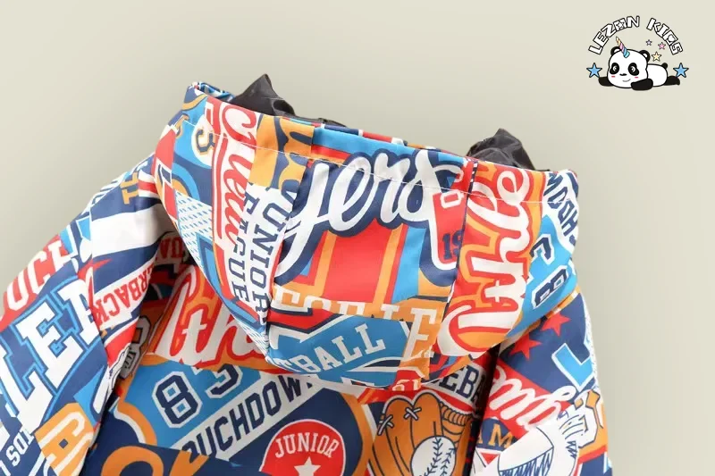 LEZONKIDS - Children's Wear Boys 2023 New Cartoon Print Hooded Jacket Jogging Fashion Sport Boy 2 Piece Sets